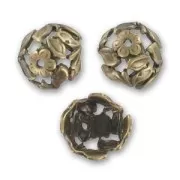 Casquillas flores 15 mm bronce x4
