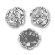Casquillas flores 15 mm plateado antiguo x4|raw }}