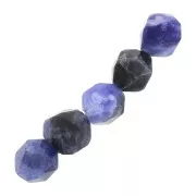 Cuentas hexagonales 8 mm piedra gema - Sodalite x10