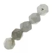 Cuentas hexagonales 8 mm piedra gema - Labradorite x10