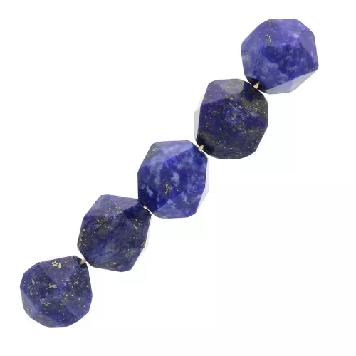 Cuentas hexagonales 8 mm piedra gema - Lapis Lazuli x10