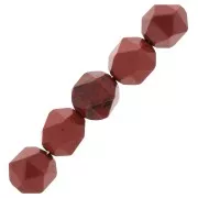 Cuentas hexagonales 8 mm piedra gema - Jaspe Rojo x10
