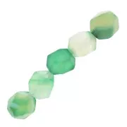 Cuentas hexagonales 8 mm piedra gema - Agate verte x10