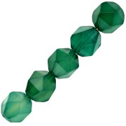 Cuentas hexagonales de 8 x 7 mm de piedra preciosa - Ágata teñida - Verde x10