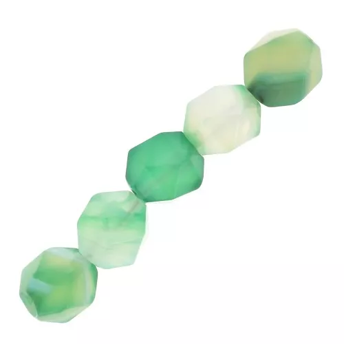 Cuentas hexagonales 8 mm piedra gema - Agate verte x10