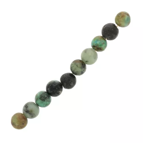Cuentas redondas 4 mm piedra gema - Turquesa Africaine - Jaspe x20