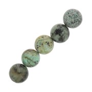 Cuentas redondas 8 mm piedra gema - Turquesa Africaine - Jaspe x10|raw }}