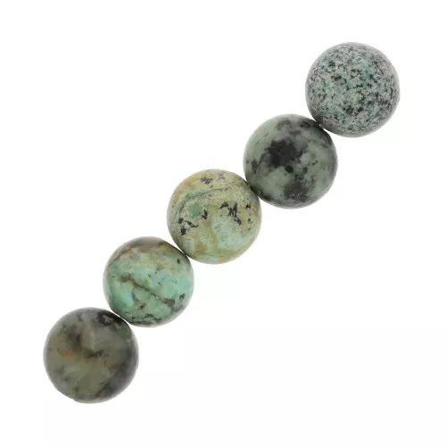 Cuentas redondas 8 mm piedra gema - Turquesa Africaine - Jaspe x10