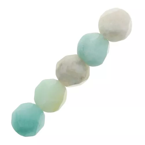 Cuentas hexagonales 8 mm piedra gema - Amazonite x10