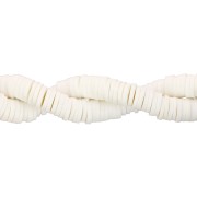 Cuentas arandalas Heishi de arcilla polimérica 6x1 mm - Marfil x45cm