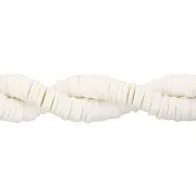 Cuentas arandalas Heishi de arcilla polimérica 6x1 mm - Marfil x45cm