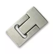 Cierre magnético 31x16 mm para cordones Chapado Plateado envejecido x1