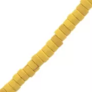 Arandelas Heishi 4x2 mm de imitación Howlite - Amarillo x41cm