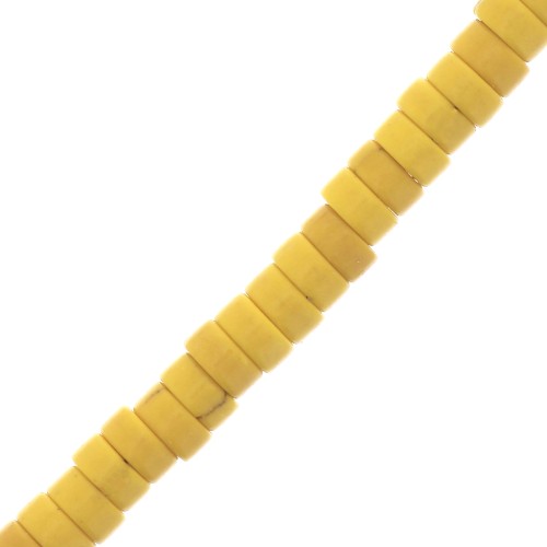 Arandelas Heishi 4x2 mm de imitación Howlite - Amarillo x41cm
