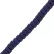 Arandelas Heishi 4x2 mm de imitación Howlite - Azul oscuro x41cm