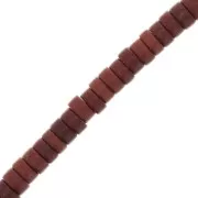 Perles rondelles heishi 4x2 mm imitation Howlite teintées - Marron x41cm