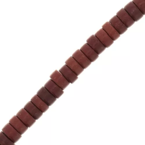 Arandelas Heishi 4x2 mm de imitación Howlite - Marrón x41cm