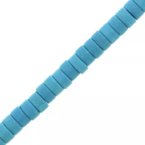 Arandelas Heishi 4x2 mm de imitación Howlite - Azul claro x41cm
