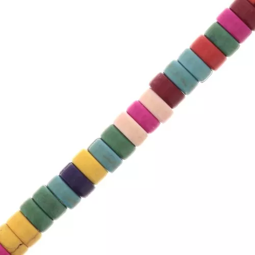 Arandelas Heishi 4x2 mm de imitación Howlite - Multicolore x41cm