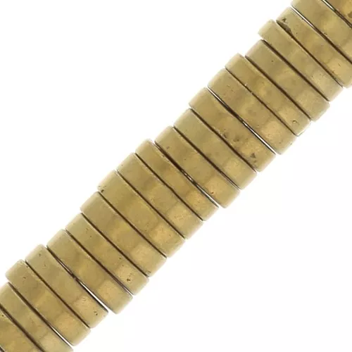 Cuentas arandelas Heishi - disco plano de imitación Hématite 4x1 mm - Dorado x20