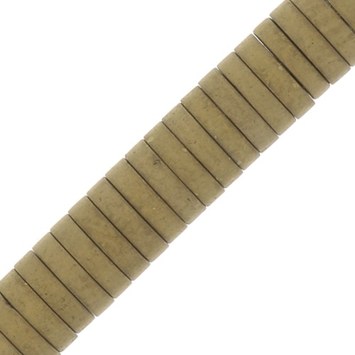 Cuentas arandelas Heishi disco plano de imitación Hématite 4x1mm - Golden mat x20