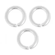 Anillas abiertas 5.5x0.8 mm chapado en plata fina x50