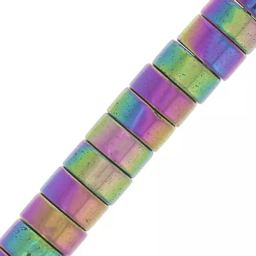 Cuentas arandelas Heishi - de imitación Hématite 4x2 mm - Iris x20