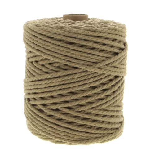 Bobina de cordón de poliéster reciclado para macramé exterior 5 mm - Natural x70m
