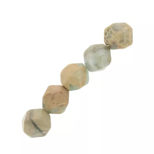 Cuentas hexagonales 8 mm piedra gema - Serpentine x10