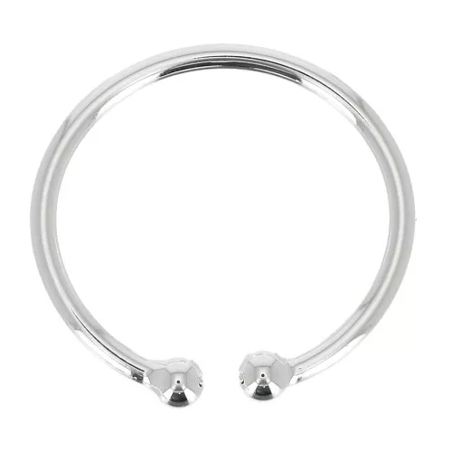 Anillo fino ajustable con 2 bolas pequeñas - Plateado x1
