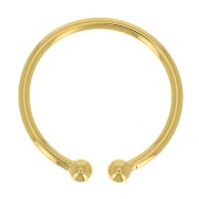 Anillo fino ajustable con 2 bolas pequeñas - Dorado con oro fino x1|raw }}