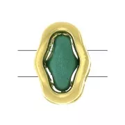 Entrepiezas 2 agujeros - Halo Beads pour SuperDuo - 8x5.5 mm - Dorado x1