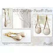 Cabuchón redondo de vidrio por Puca® 25 mm Opaque Lilas Ceramic Look x1