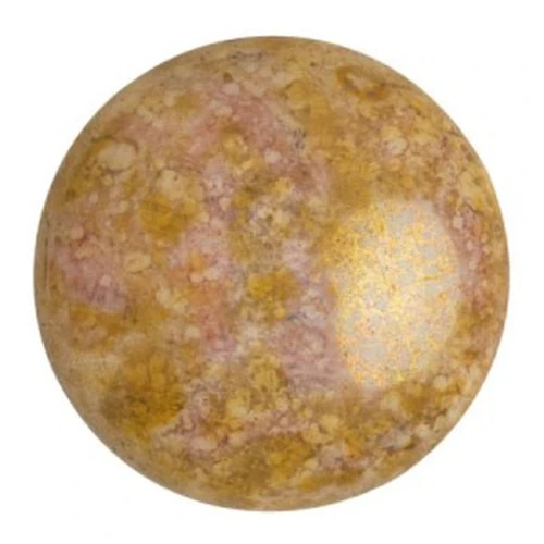 Cabuchón redondo de vidrio por Puca® 25 mm Opaque Mix Rosa Gold Ceramic Look x1