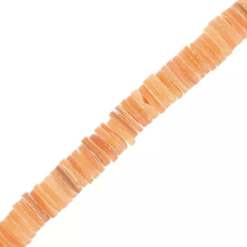 Cuentas arandelas Heishi de nácar teñidas 7 mm - Orange clair x40cm
