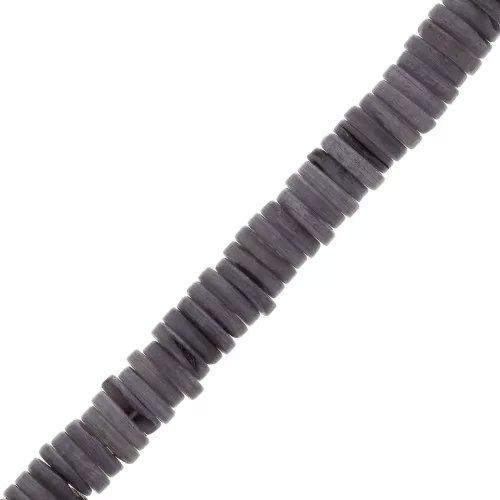 Cuentas arandelas Heishi de nácar teñidas 7 mm - Morado oscuro x40cm