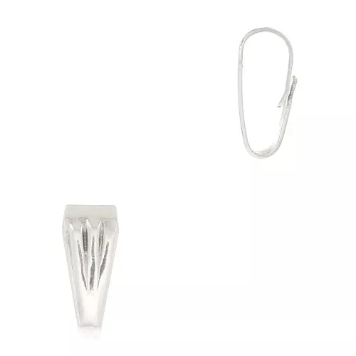 Enganche para colgante 8.5 mm efecto plisado - Chapado Plateado envejecido x1
