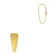 Enganche para colgante 8.5 mm efecto plisado - Dorado con oro fino x1
