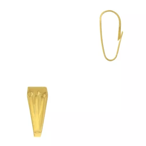 Enganche para colgante 8.5 mm efecto plisado - Dorado con oro fino x1