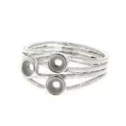 Anillo 3 engastes para cabuchón 3 mm - Talla 50 - Plata 925 x1