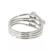 Anillo 3 engastes para cabuchón 3 mm - Talla 50 - Plata 925 x1