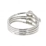 Anillo 3 engastes para cabuchón 3 mm - Talla 57 - Plata 925 x1