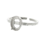 Anillo ajustable para cabuchón 8x6 mm - Plata 925 x1