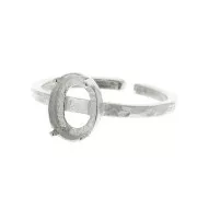 Anillo ajustable para cabuchón 8x6 mm - Plata 925 x1