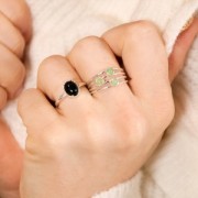 Anillo ajustable para cabuchón 8x6 mm - Plata 925 x1