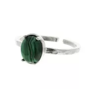 Anillo ajustable para cabuchón 8x6 mm - Plata 925 x1