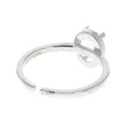 Anillo ajustable para cabuchón 8x6 mm - Plata 925 x1