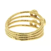 Anillo 3 engastes para cabuchón 3 mm - Talla 50 - Chapado de oro 3 micras x1
