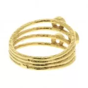 Anillo 3 engastes para cabuchón 3 mm - Talla 57 - Chapado Oro 3 micras x1