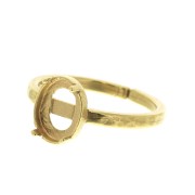 Anillo ajustable para cabuchón 8x6 mm - Chapado Oro 3 micras x1